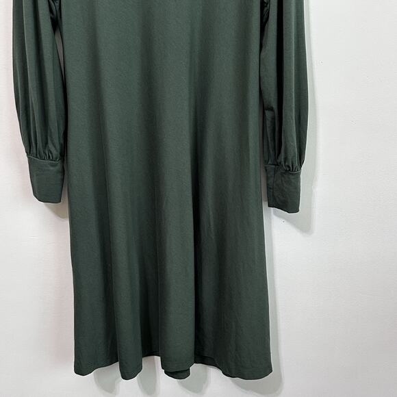 Peruvian Connection Long Puff Sleeve Dress XL Green Pullover Designer Stretch - Picture 9 of 11